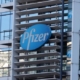 Pfizer building sign logo