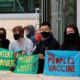 Protesters, vaccine patients, AstraZeneca