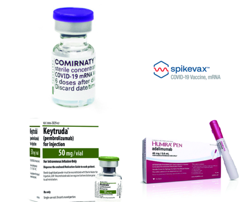 Comirnaty, Humira, Spikevax, Keytruda